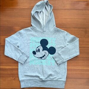 Disney Gray Hoodie with Navy Mickey and Aqua Text